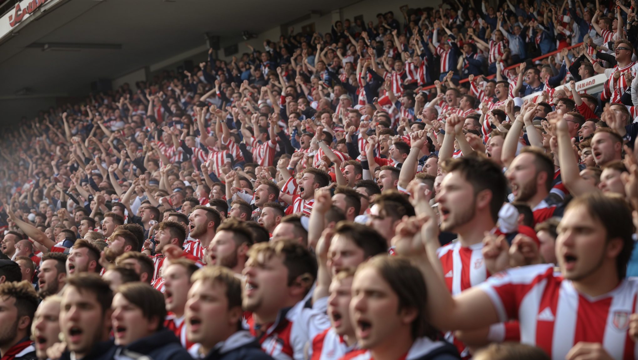 image of Brentford FC fans chanting to their team