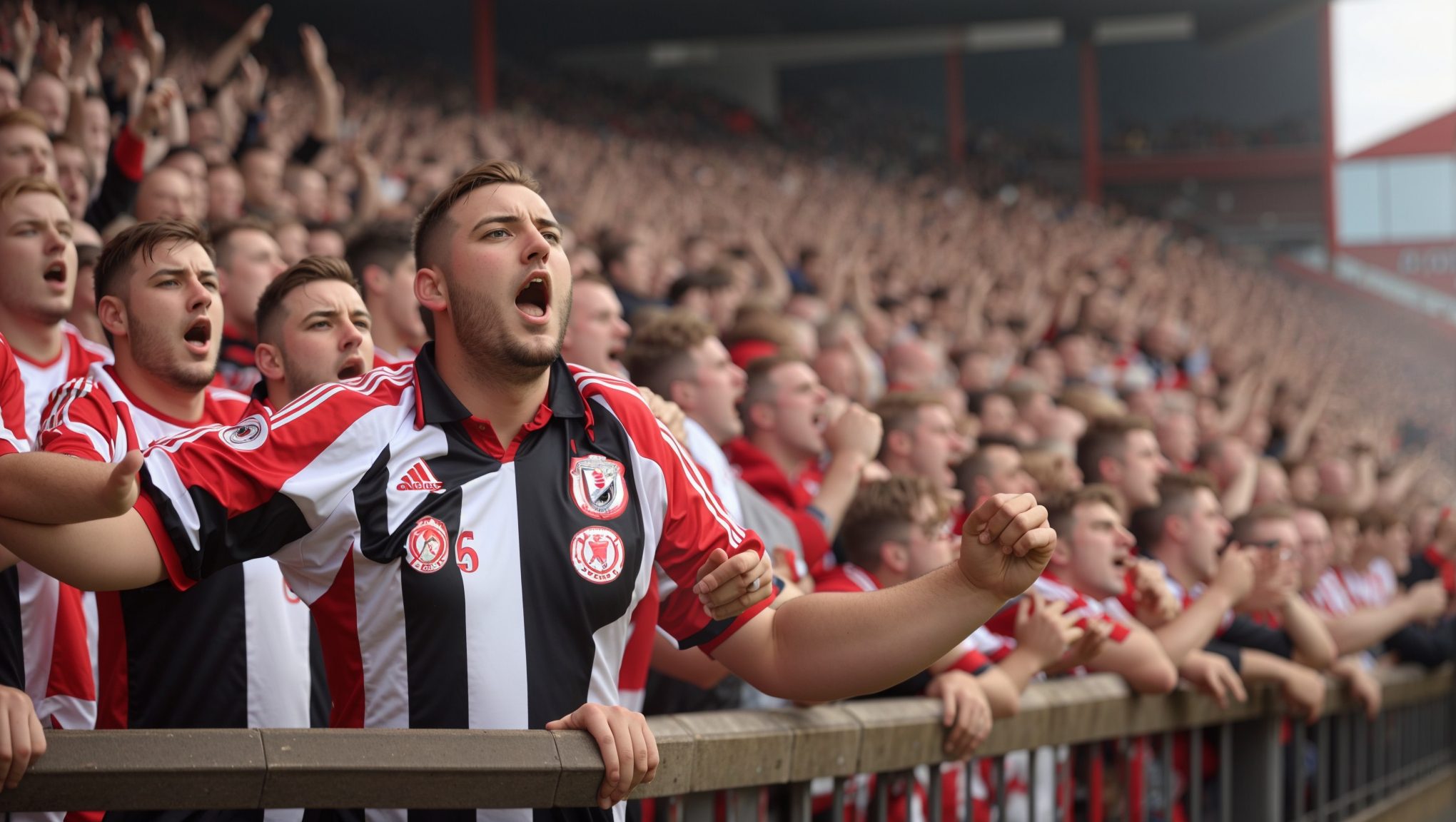 Sheffield United fans - an image of them singing at a game.