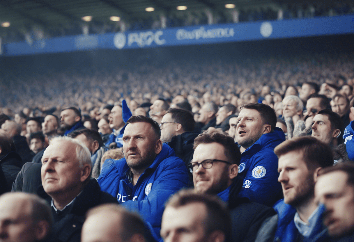 Leicester city fc fans at a home match