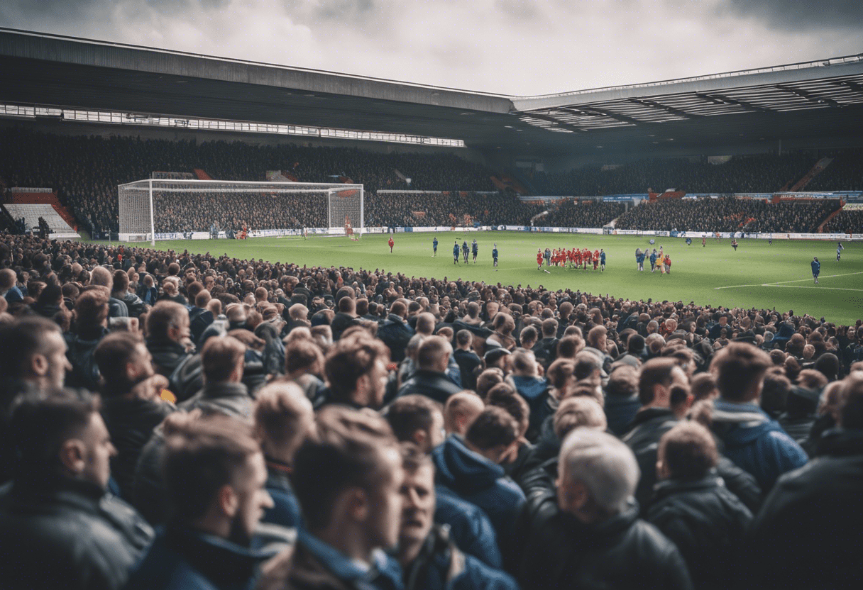 preston fans at a home game chanting